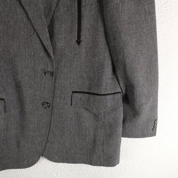 Circle S Blazer Mens 42R Gray Black Western Two Button Vented - Picture 3 of 14